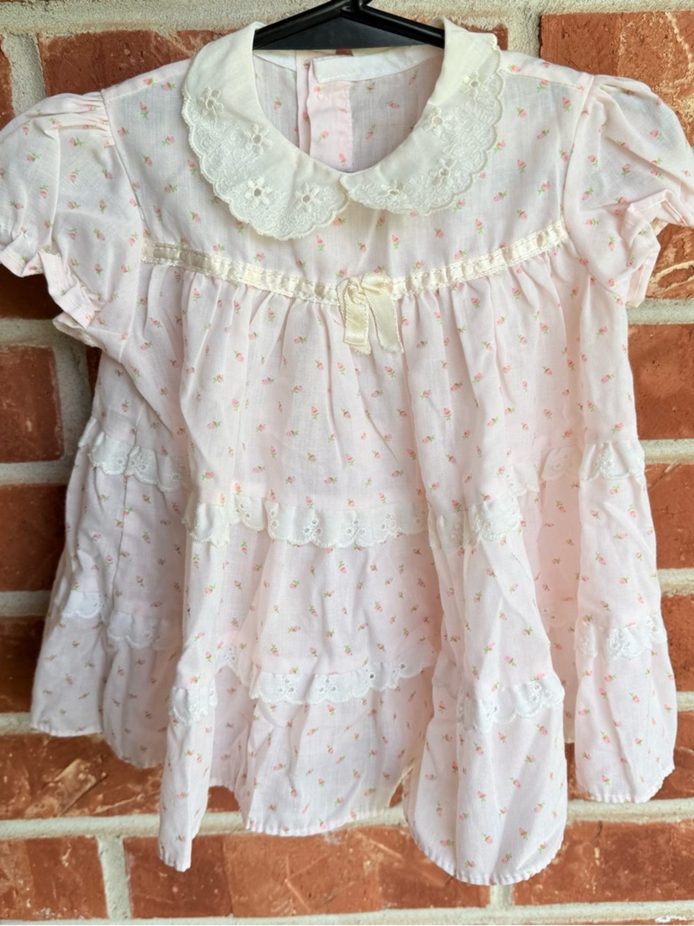 Vintage pink floral dress size 6 to 9 months